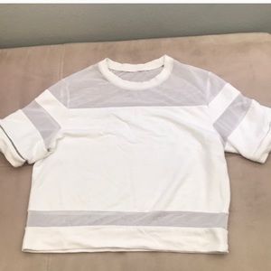 Alo Yoga white mesh top